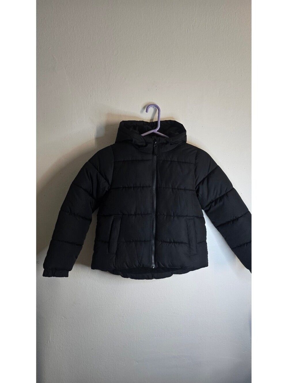 SwissTech Kids Black Puffer Jacket Hooded Size M 7-8